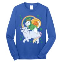 Cat Leprechaun Shamrock Saint Patrick's Day Funny Gift Long Sleeve Shirt