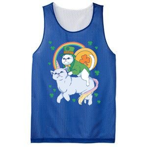 Cat Leprechaun Shamrock Saint Patrick's Day Funny Gift Mesh Reversible Basketball Jersey Tank