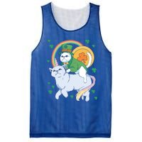 Cat Leprechaun Shamrock Saint Patrick's Day Funny Gift Mesh Reversible Basketball Jersey Tank