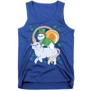 Cat Leprechaun Shamrock Saint Patrick's Day Funny Gift Tank Top