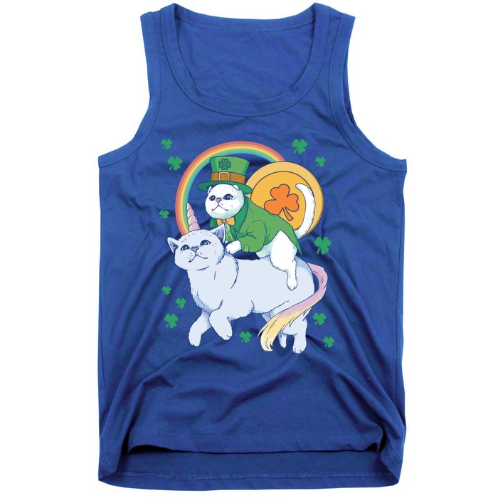 Cat Leprechaun Shamrock Saint Patrick's Day Funny Gift Tank Top