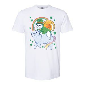 Cat Leprechaun Shamrock Saint Patrick's Day Funny Gift Softstyle CVC T-Shirt