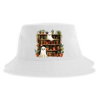 Cute Librarian Spooky Ghost Bookshelves Plant Book Lover Sustainable Bucket Hat