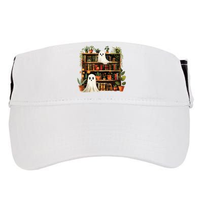 Cute Librarian Spooky Ghost Bookshelves Plant Book Lover Adult Drive Performance Visor