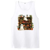 Cute Librarian Spooky Ghost Bookshelves Plant Book Lover PosiCharge Competitor Tank