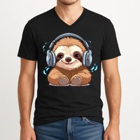 Cute Little Sloth Lover Lazy Sloth Lovers For V-Neck T-Shirt