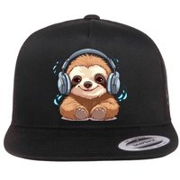 Cute Little Sloth Lover Lazy Sloth Lovers For Flat Bill Trucker Hat