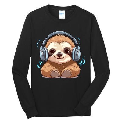 Cute Little Sloth Lover Lazy Sloth Lovers For Tall Long Sleeve T-Shirt