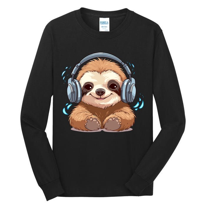 Cute Little Sloth Lover Lazy Sloth Lovers For Tall Long Sleeve T-Shirt