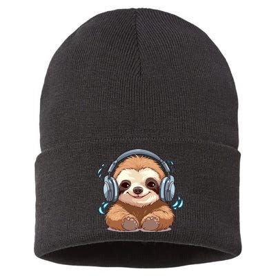 Cute Little Sloth Lover Lazy Sloth Lovers For Sustainable Knit Beanie