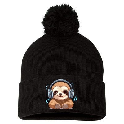 Cute Little Sloth Lover Lazy Sloth Lovers For Pom Pom 12in Knit Beanie