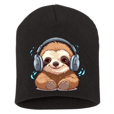 Cute Little Sloth Lover Lazy Sloth Lovers For Short Acrylic Beanie