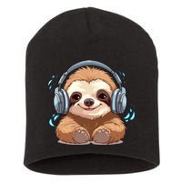 Cute Little Sloth Lover Lazy Sloth Lovers For Short Acrylic Beanie