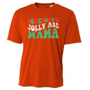 Christmas Light SomebodyS Jolly Ass Mama Funny Holiday Mom Meaningful Gift Cooling Performance Crew T-Shirt