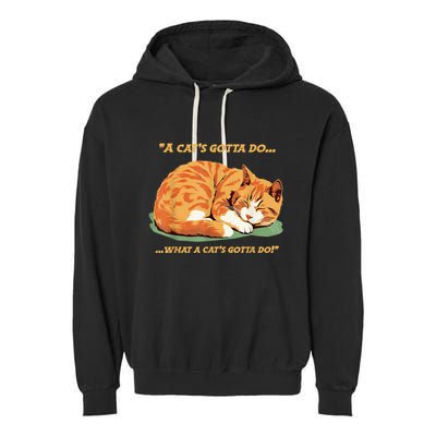 Cat Lover Sleeping Cat A Cats Gotta Do Funny Cat Saying Garment-Dyed Fleece Hoodie