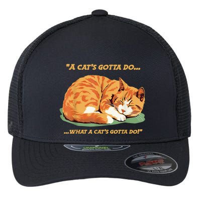 Cat Lover Sleeping Cat A Cats Gotta Do Funny Cat Saying Flexfit Unipanel Trucker Cap
