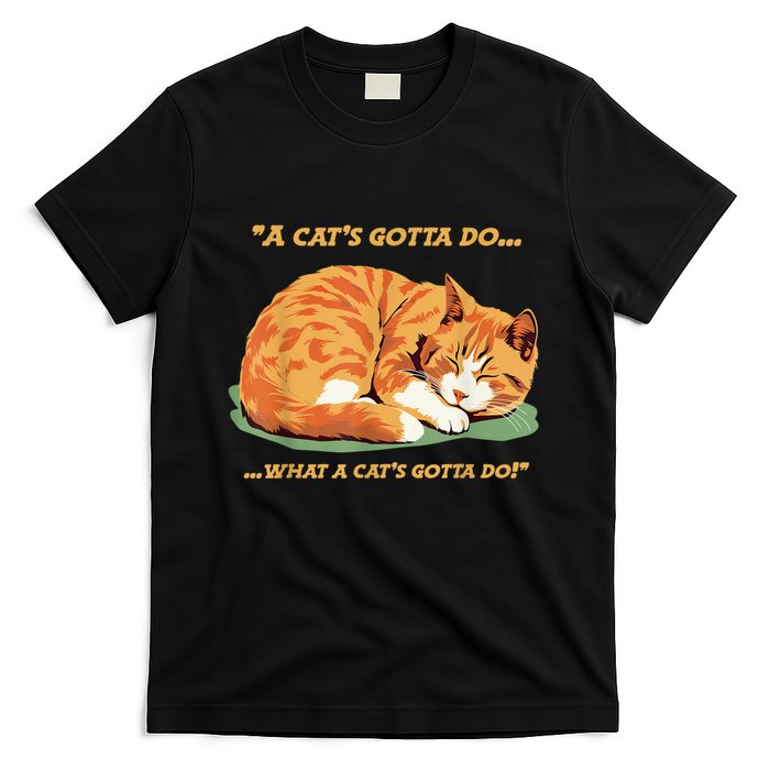 Cat Lover Sleeping Cat A Cats Gotta Do Funny Cat Saying T-Shirt