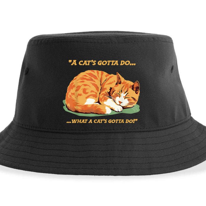Cat Lover Sleeping Cat A Cats Gotta Do Funny Cat Saying Sustainable Bucket Hat