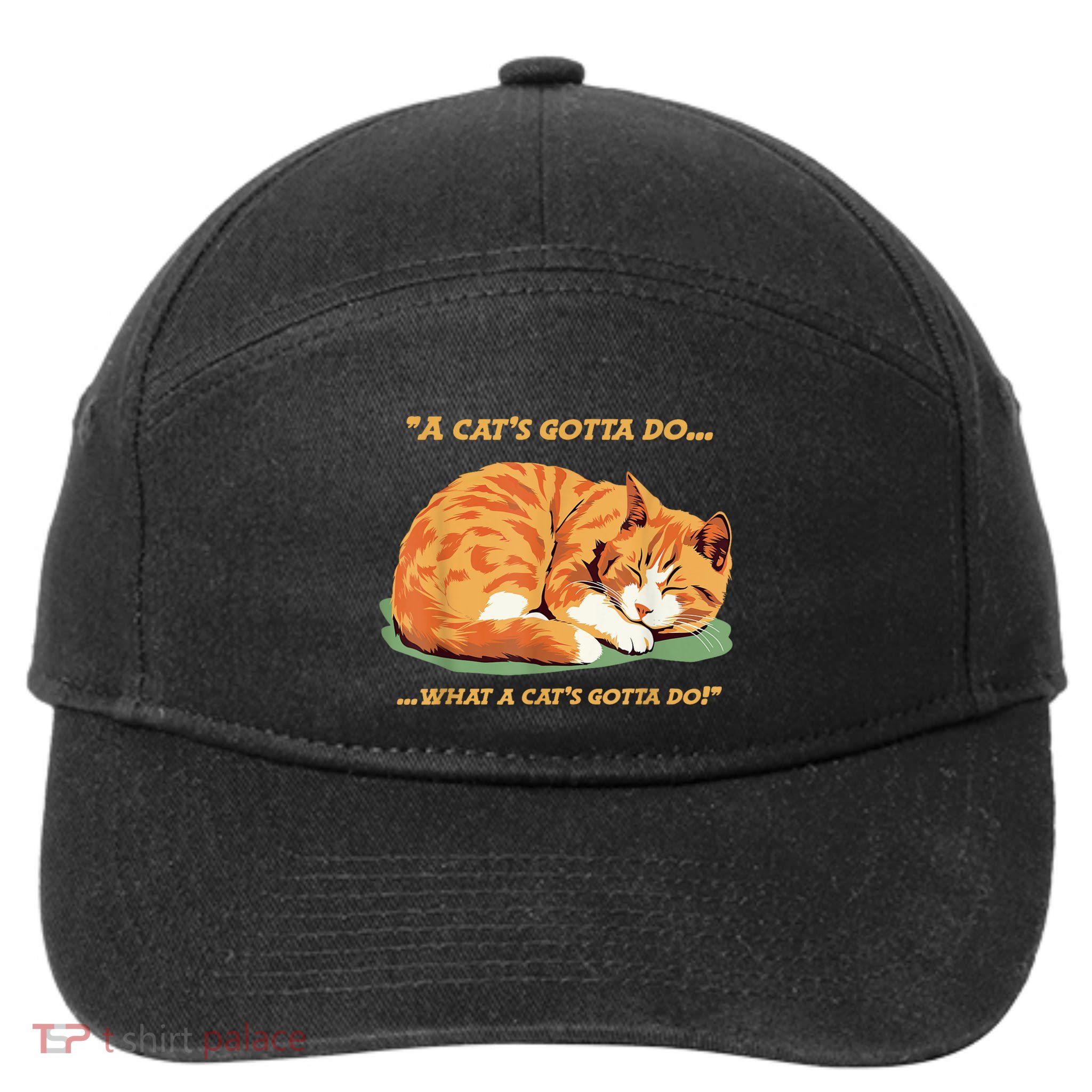 Cat Lover Sleeping Cat A Cats Gotta Do Funny Cat Saying 7-Panel Snapback Hat