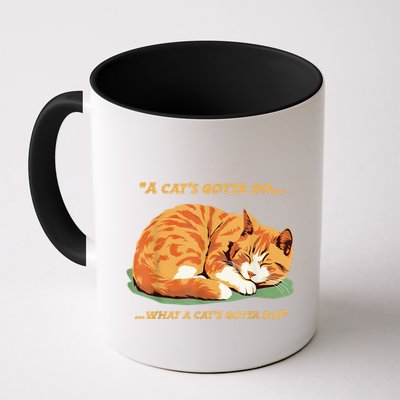 Cat Lover Sleeping Cat A Cats Gotta Do Funny Cat Saying Mug