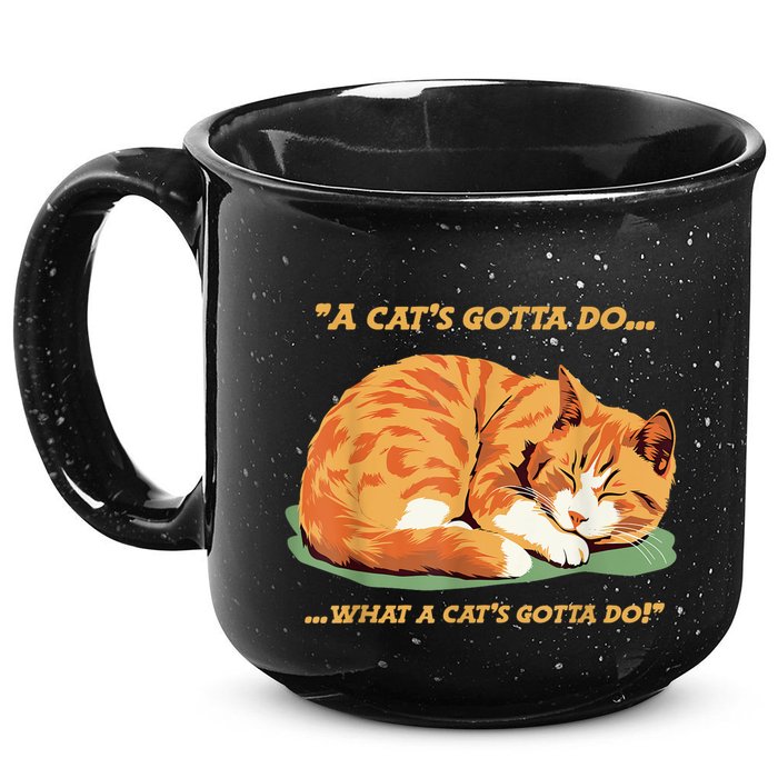 Cat Lover Sleeping Cat A Cats Gotta Do Funny Cat Saying 15oz Campfire Ceramic Mug