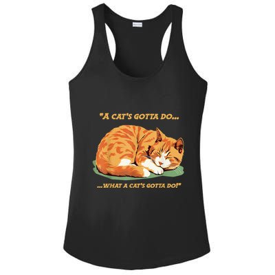 Cat Lover Sleeping Cat A Cats Gotta Do Funny Cat Saying Ladies PosiCharge Competitor Racerback Tank