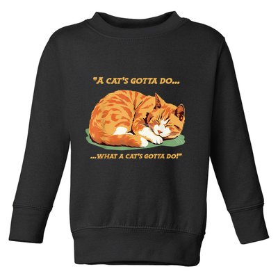 Cat Lover Sleeping Cat A Cats Gotta Do Funny Cat Saying Toddler Sweatshirt