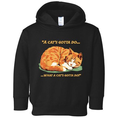 Cat Lover Sleeping Cat A Cats Gotta Do Funny Cat Saying Toddler Hoodie