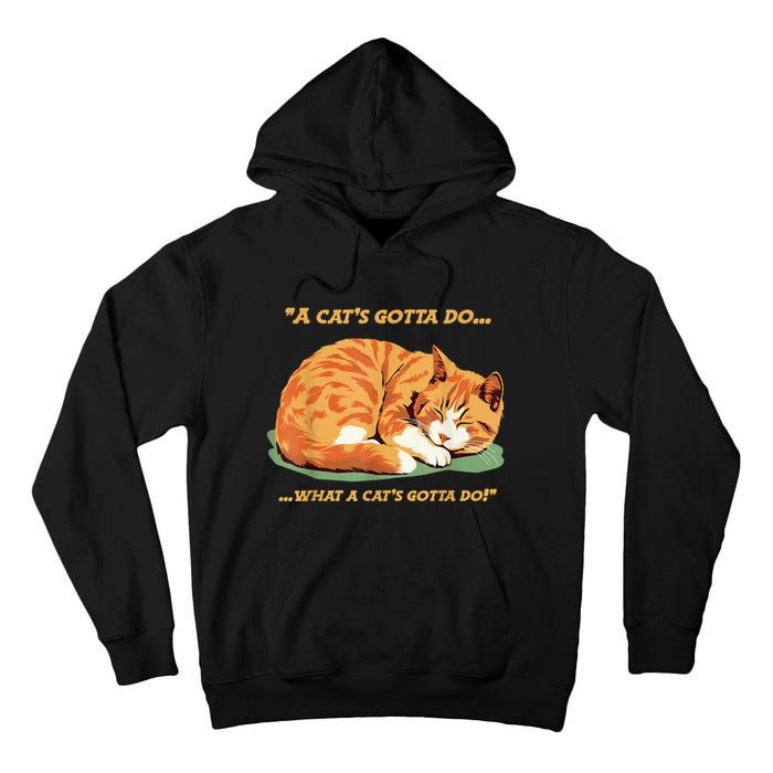 Cat Lover Sleeping Cat A Cats Gotta Do Funny Cat Saying Tall Hoodie