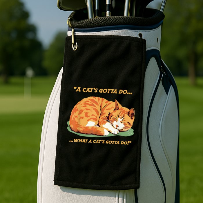 Cat Lover Sleeping Cat A Cats Gotta Do Funny Cat Saying Golf Towel
