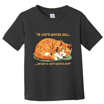 Cat Lover Sleeping Cat A Cats Gotta Do Funny Cat Saying Toddler T-Shirt