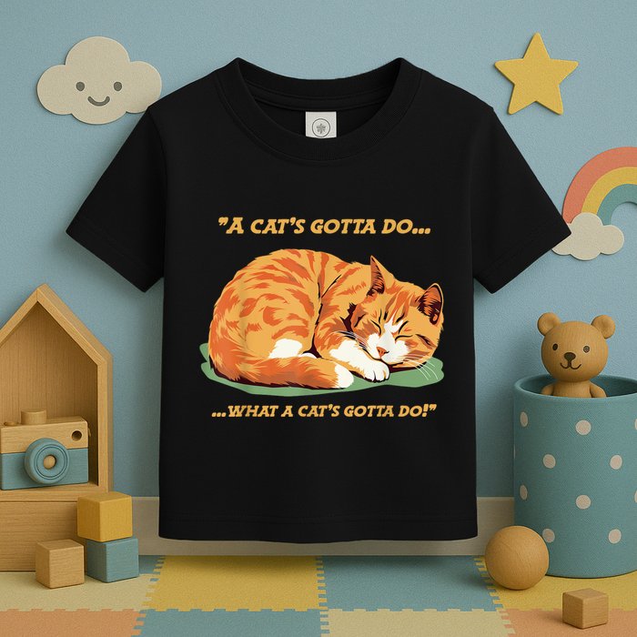 Cat Lover Sleeping Cat A Cats Gotta Do Funny Cat Saying Toddler T-Shirt