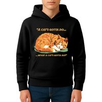 Cat Lover Sleeping Cat A Cats Gotta Do Funny Cat Saying Kids Hoodie