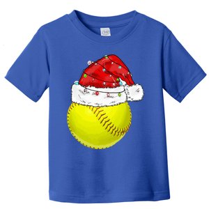 Christmas Lights Softball Santa Hat Xmas Catcher Xmas Cute Gift Toddler T-Shirt