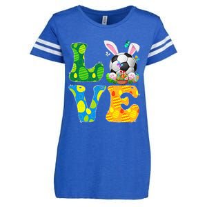 Cute Love Soccer Ball With Bunny Ears Easter Day Enza Ladies Jersey Football T-Shirt