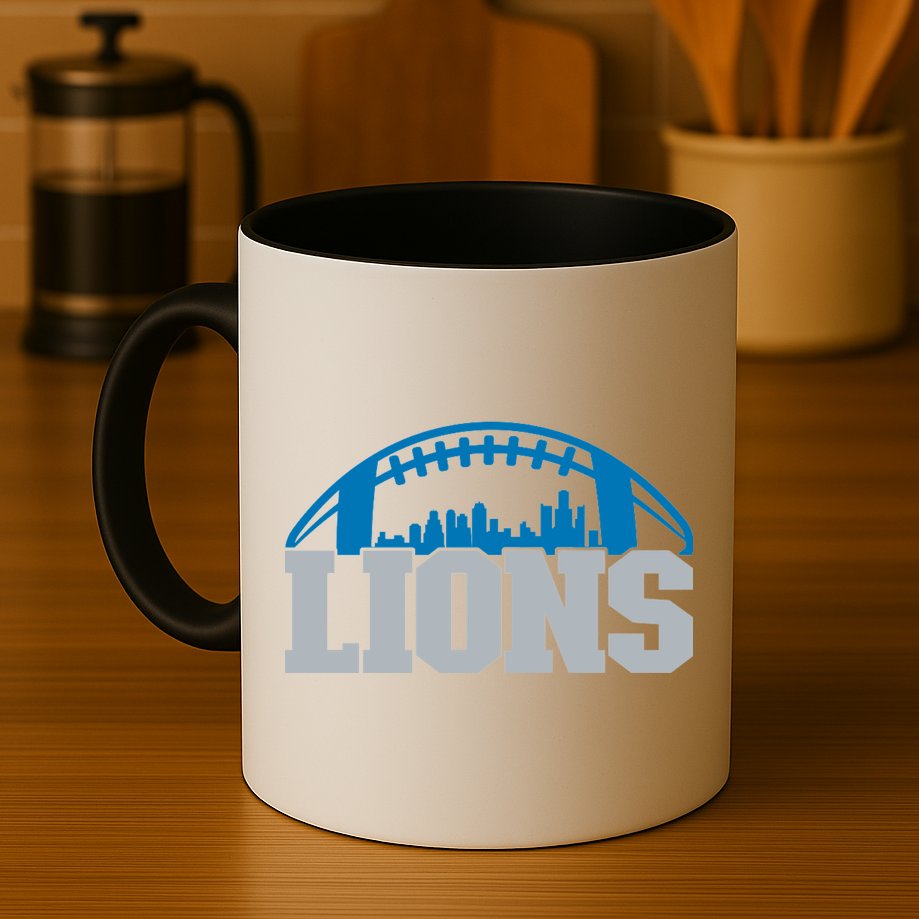 Cool Lions Sports Football With City Mug