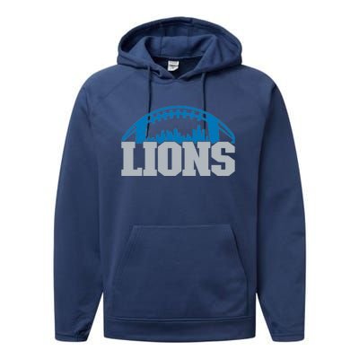 Cool Lions Sports Football With City Performance Fleece Hoodie