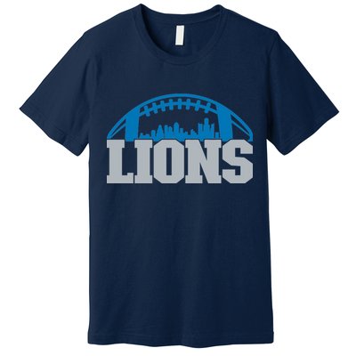 Cool Lions Sports Football With City Premium T-Shirt