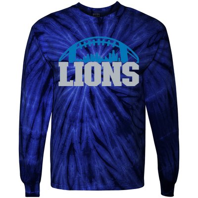 Cool Lions Sports Football With City Tie-Dye Long Sleeve Shirt