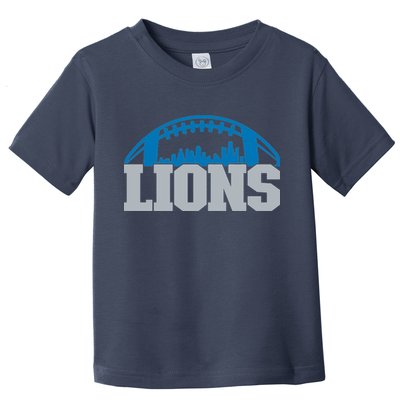 Cool Lions Sports Football With City Toddler T-Shirt