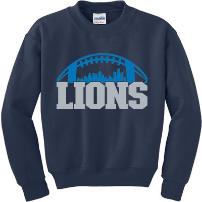Cool Lions Sports Football With City Kids Sweatshirt