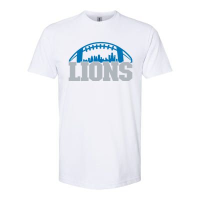 Cool Lions Sports Football With City Softstyle CVC T-Shirt