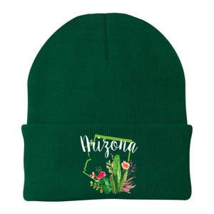 Cute Love State Of Arizona Blooming Cactus Flowers Knit Cap Winter Beanie