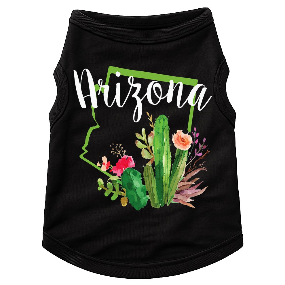 Cute Love State Of Arizona Blooming Cactus Flowers Doggie Tank