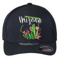 Cute Love State Of Arizona Blooming Cactus Flowers Flexfit Unipanel Trucker Cap