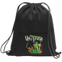 Cute Love State Of Arizona Blooming Cactus Flowers Sweatshirt Cinch Pack Bag