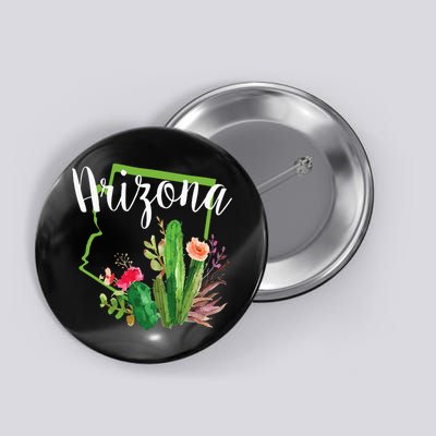 Cute Love State Of Arizona Blooming Cactus Flowers Button