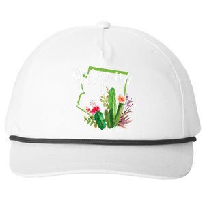 Cute Love State Of Arizona Blooming Cactus Flowers Snapback Five-Panel Rope Hat