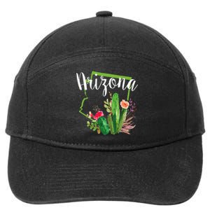 Cute Love State Of Arizona Blooming Cactus Flowers 7-Panel Snapback Hat