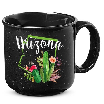 Cute Love State Of Arizona Blooming Cactus Flowers 15oz Campfire Ceramic Mug